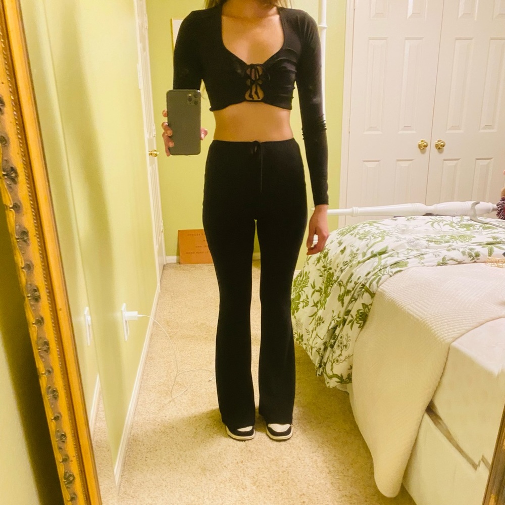 Black casual two-piece set